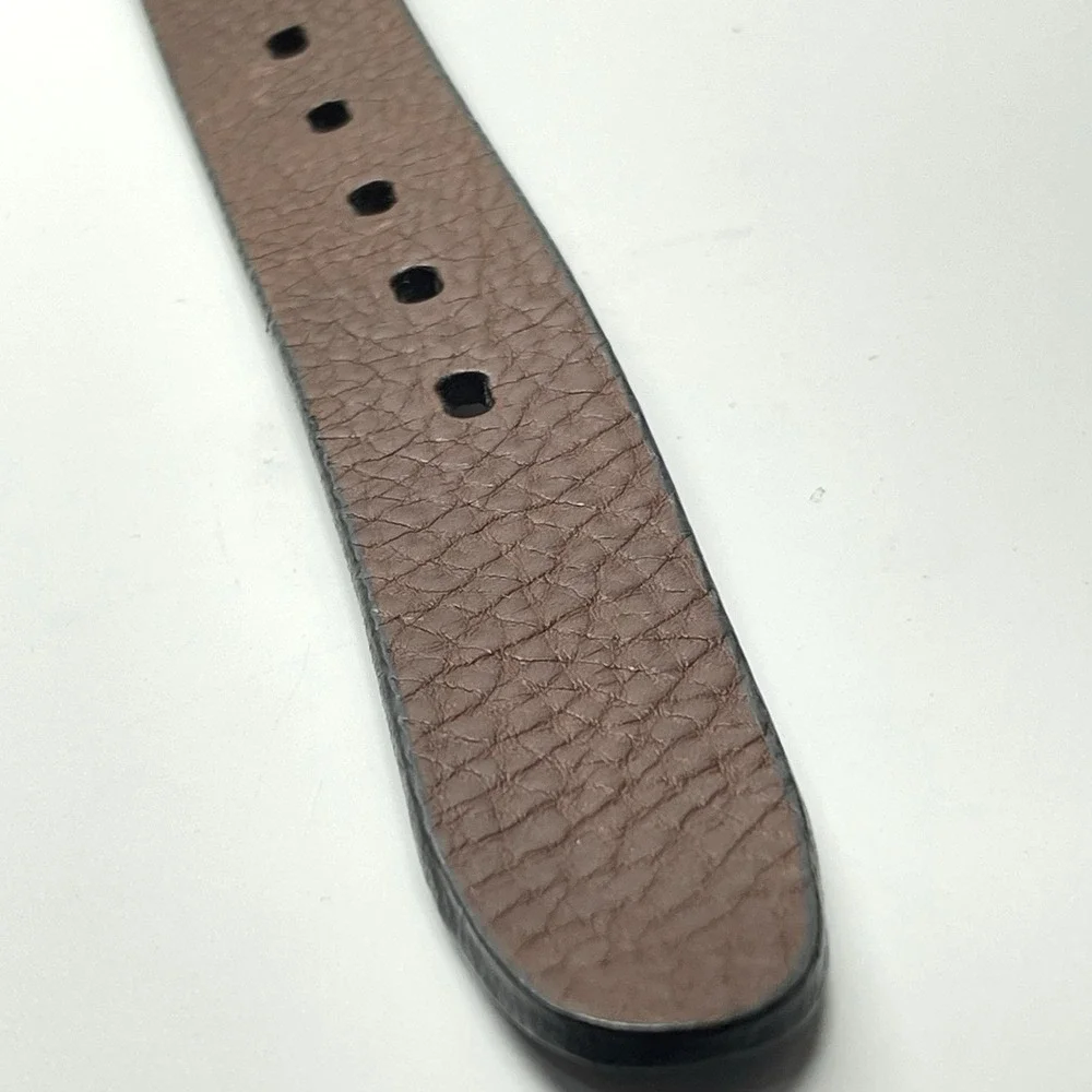 Cowhide Leather Men's Brown Solid Brass Buckle Imported Italian‎ Belt Size 44